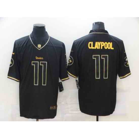 Nike Pittsburgh Steelers 11 Chase Claypool Black Gold Vapor Untouchable Limited Jersey